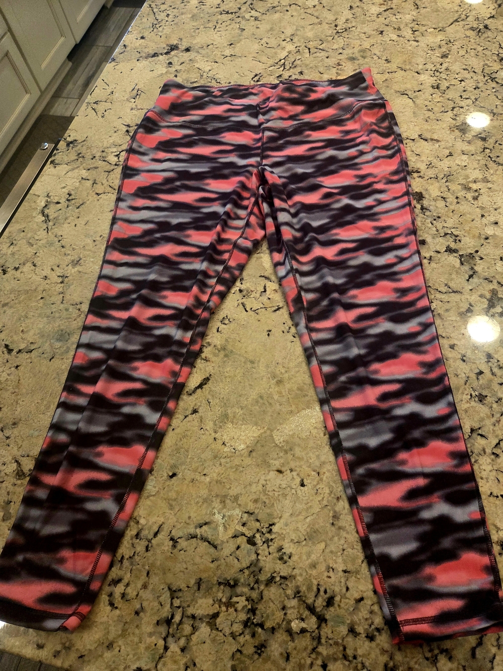Livi Active Pink, Black & Gray Patterned Athletic Leggings